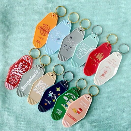 10pcs Personalized Custom Motel Hotel Key Keychain Gift with Logo or Numbers, For Motel